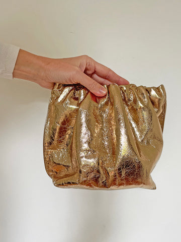 A-Esque "Puffa Square" Leather Clutch/Crossbody Bag