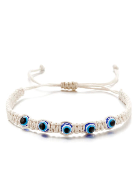 CYRUS Mega Evil Eye Bracelet (Off White) • NEW