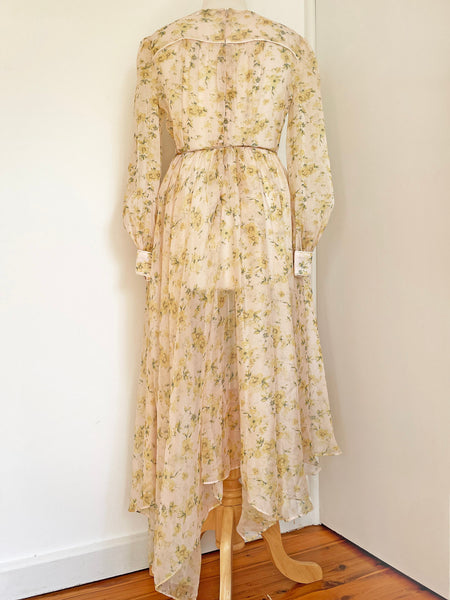 Elliat Gardenia Floral Midi Dress • (Size Medium) AUS 10-12