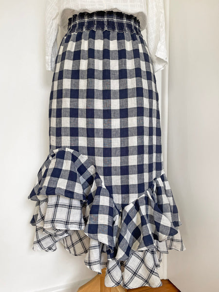 Lee Mathews "Nellie" Linen Midi Skirt • (Size 1) AUS 12-14