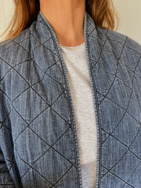 Current Elliot Denim Quilted Coat Jacket • (Size 2)