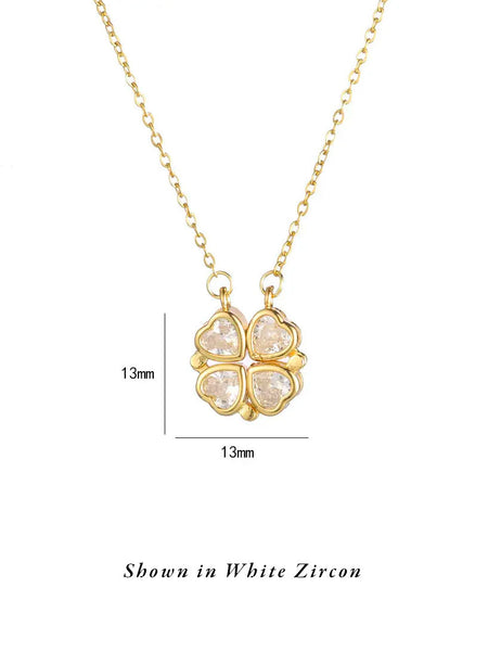 CLOVER Pendant Necklace (Lemon Zircon) • NEW