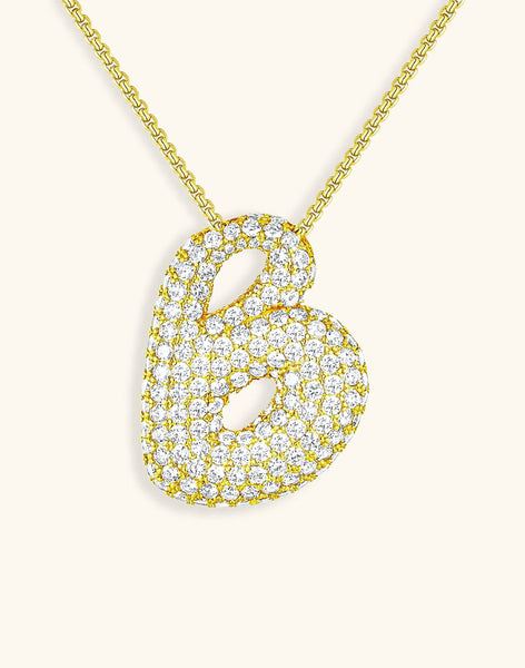 Bubble Diamond Initial Necklace • NEW