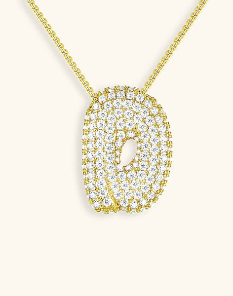 Bubble Initial Diamond Necklace • NEW