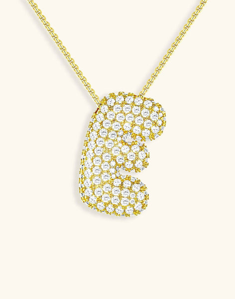 Bubble Diamond Initial Necklace • NEW