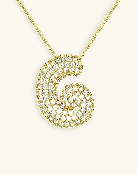 Bubble Diamond Initial Necklace • NEW