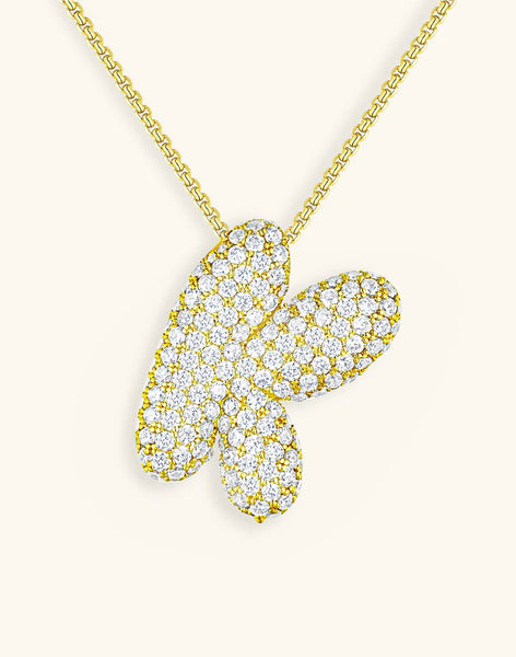 Bubble Initial Diamond Necklace • NEW