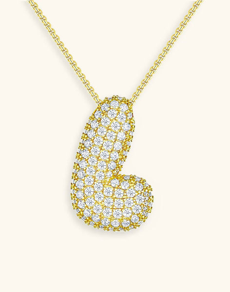 Bubble Initial Diamond Necklace • NEW