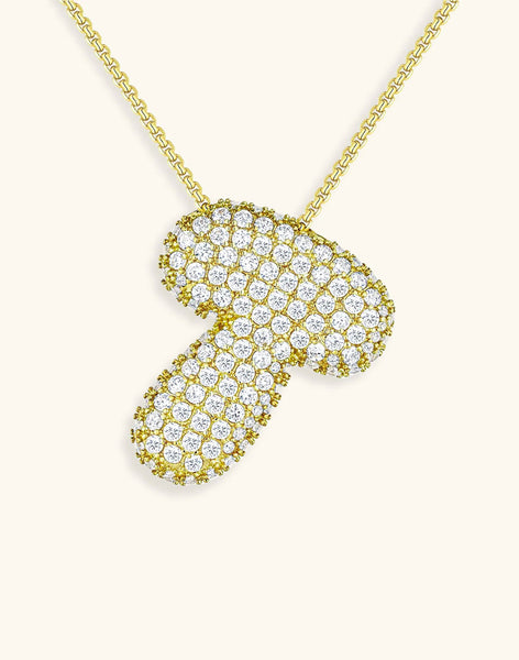 Bubble Diamond Initial Necklace • NEW