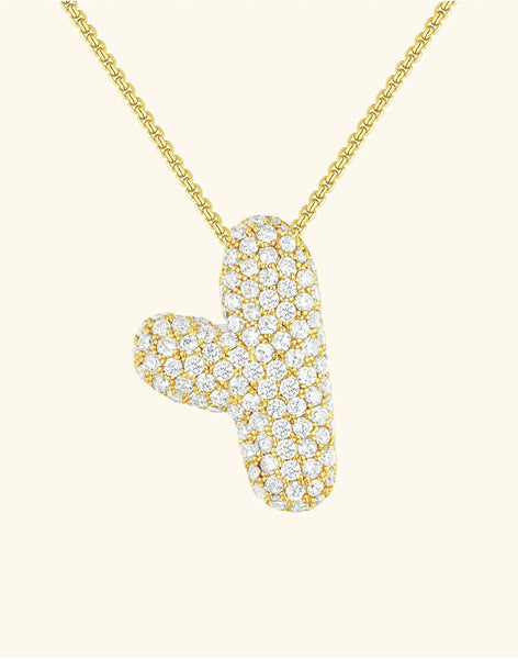 Bubble Diamond Initial Necklace • NEW